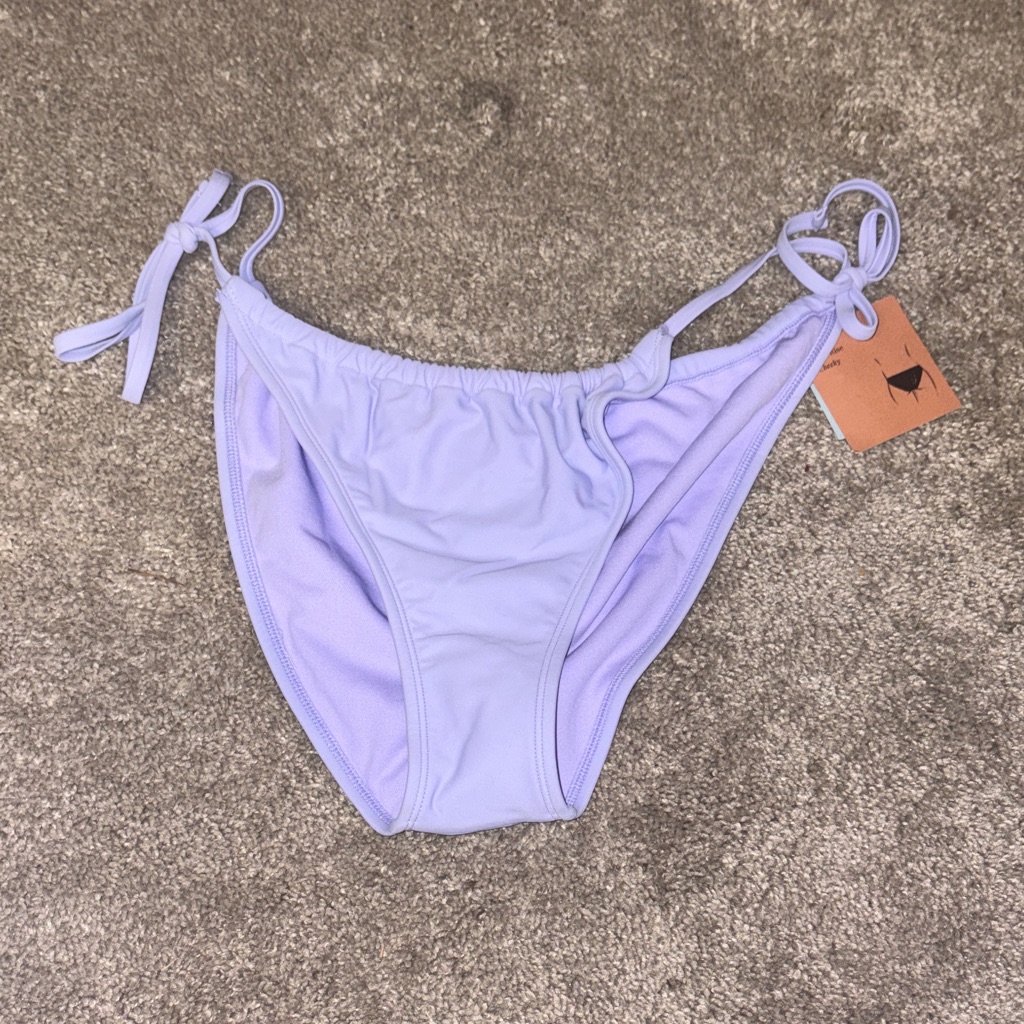 New Shade And Shore Lavender String Bikini Bottoms Size Large Low Rise Cheeky